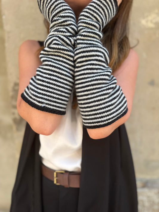 Manicotti a righe - in misto cashmere