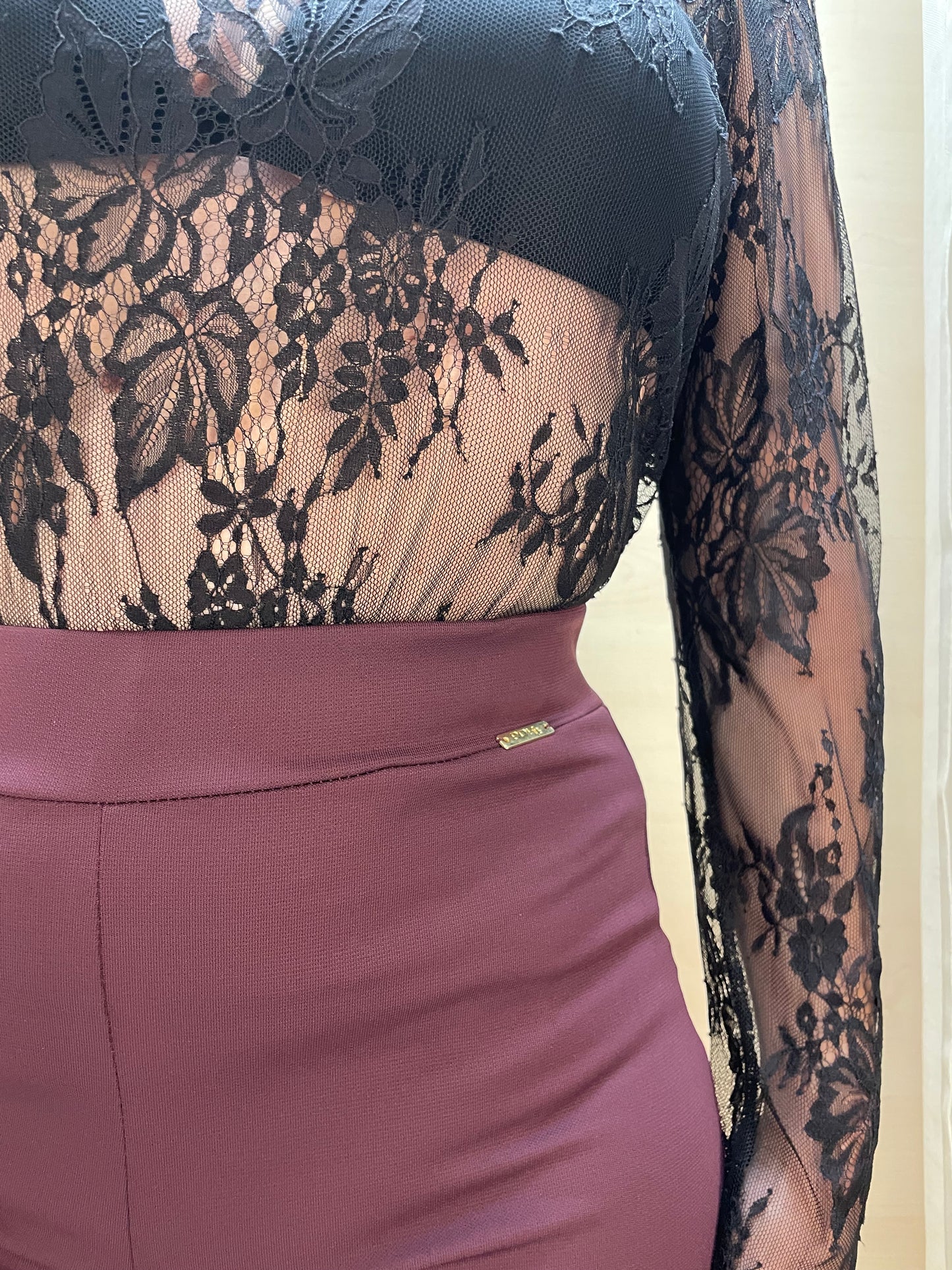 Pantalone a colonna fluido - Burgundy