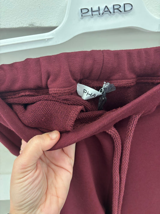 Pantalone tuta in felpa color amarone