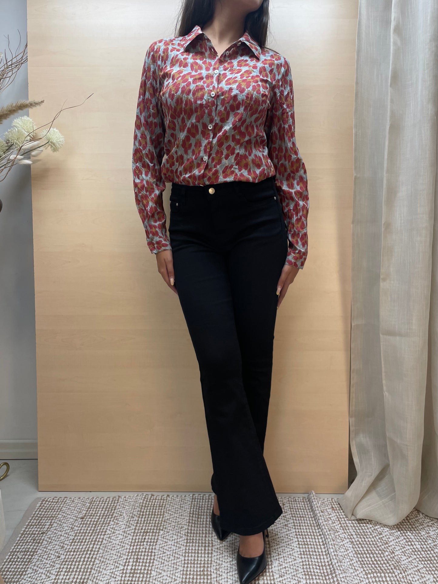 Camicia con stampa leopardata - in cotone bio