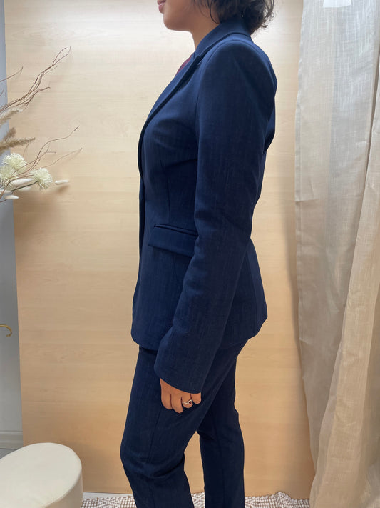 Giacca blu effetto denim