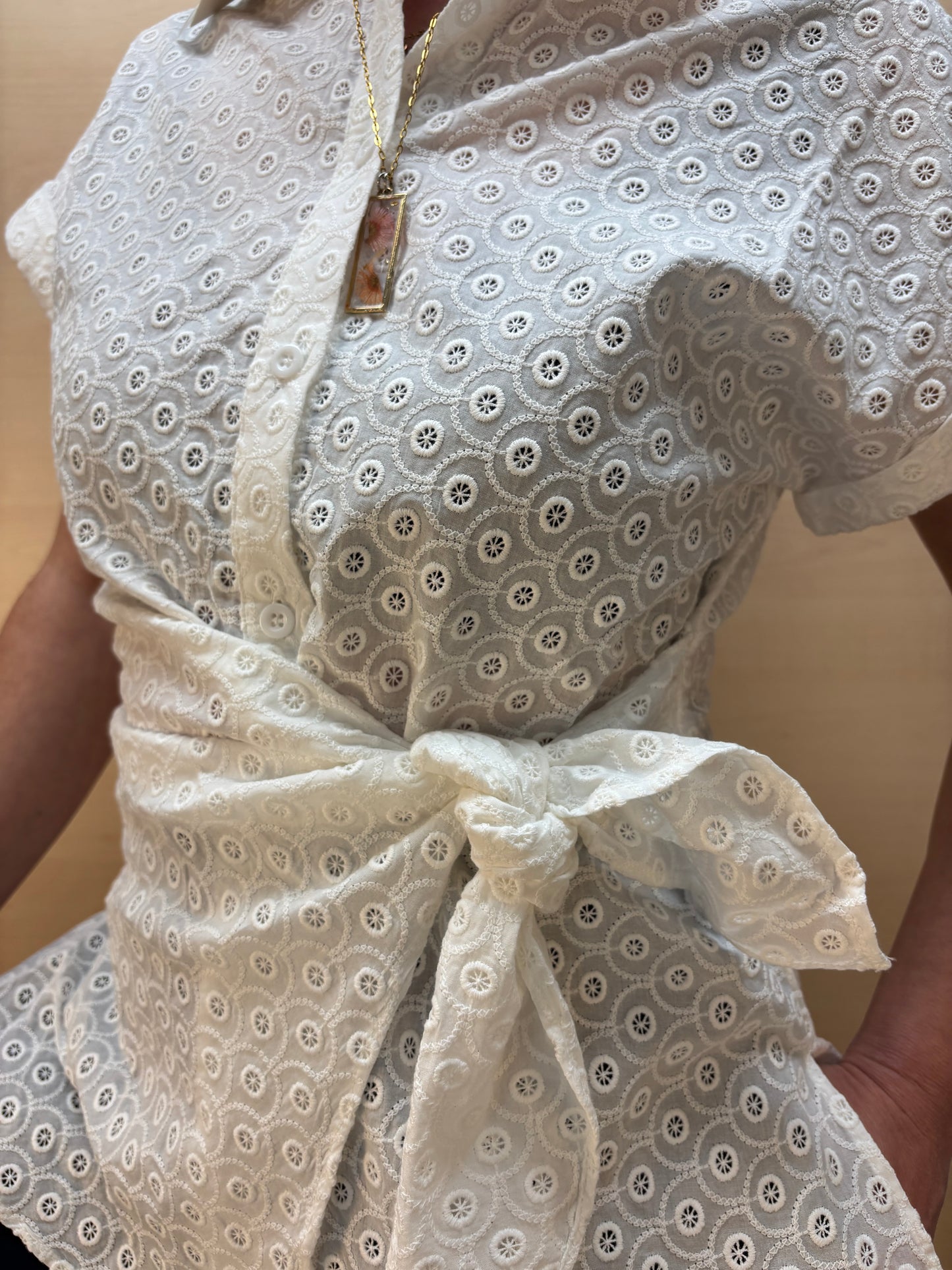 Camicia Esperanza in pizzo Sangallo - in cotone