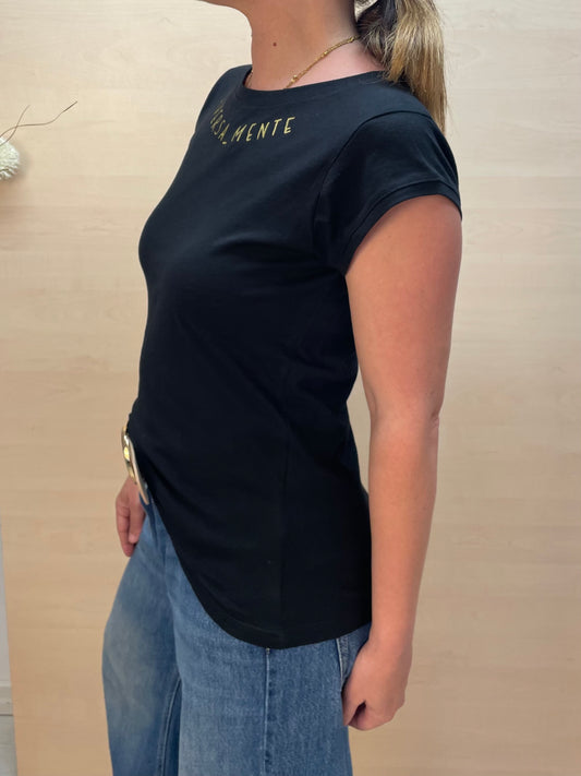 T-shirt DIVERSA_MENTE dipinta a mano - Nero