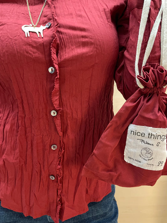 Camicia rossa tinta unita - in cotone bio