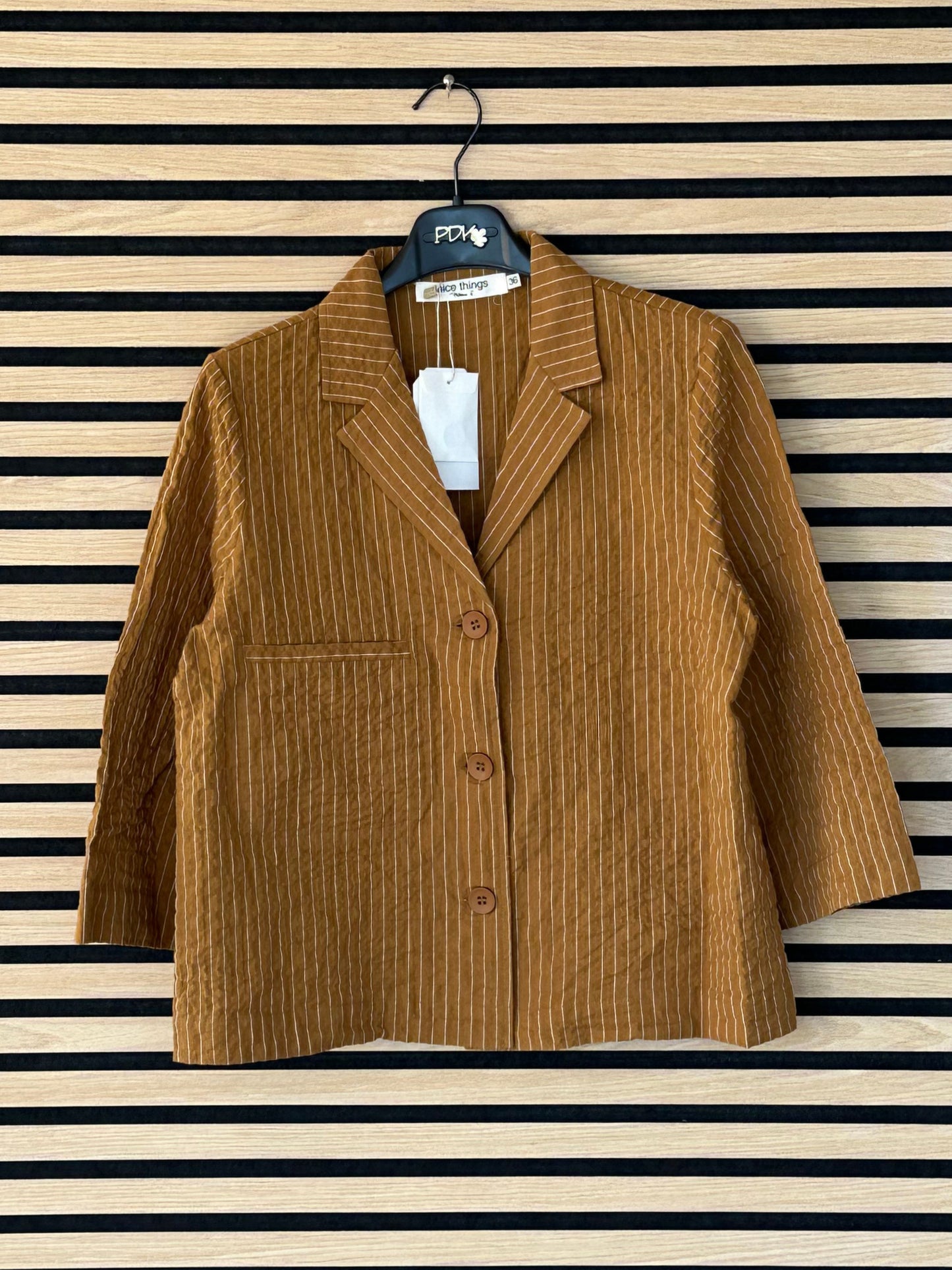 Camicia a righe senape