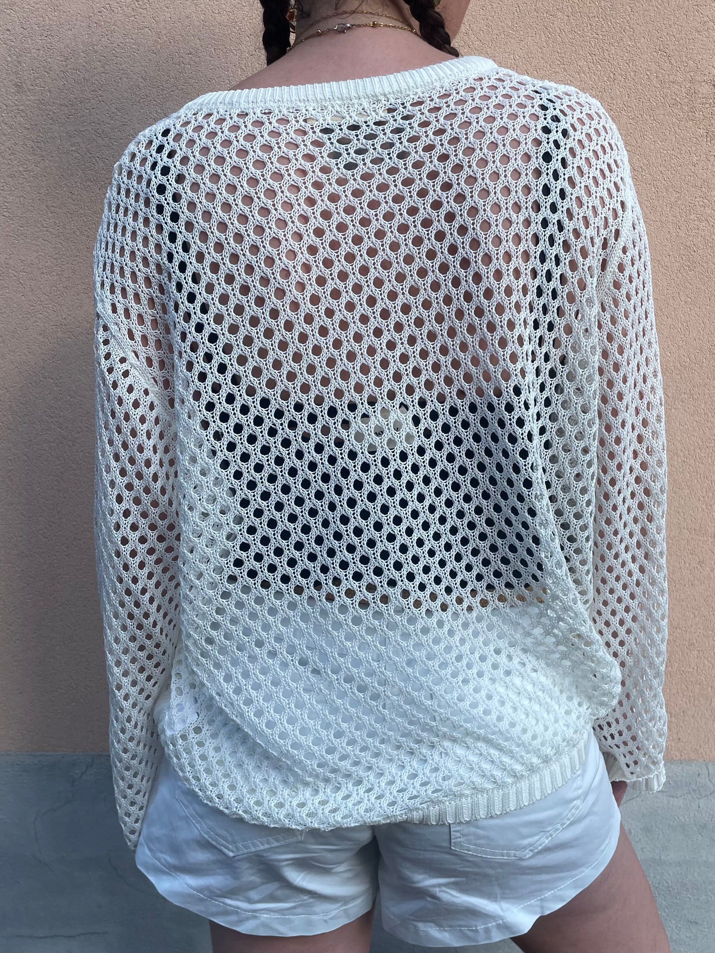 Maglia a rete bianca - in viscosa