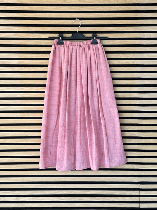 Gonna rosa effetto lino