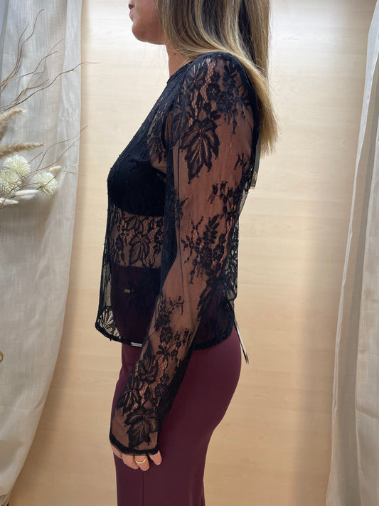 Maglia maniche lunghe - in pizzo