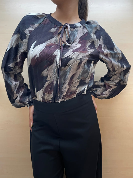 Casacca fantasia piume - in viscosa