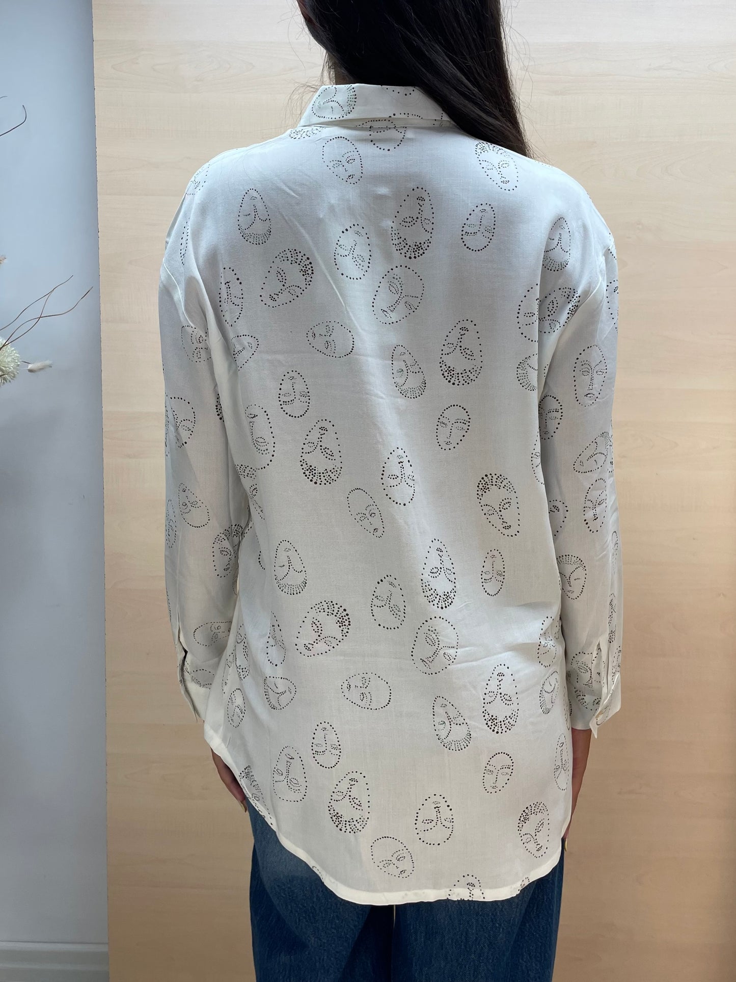 Camicia con stampa volti - in viscosa