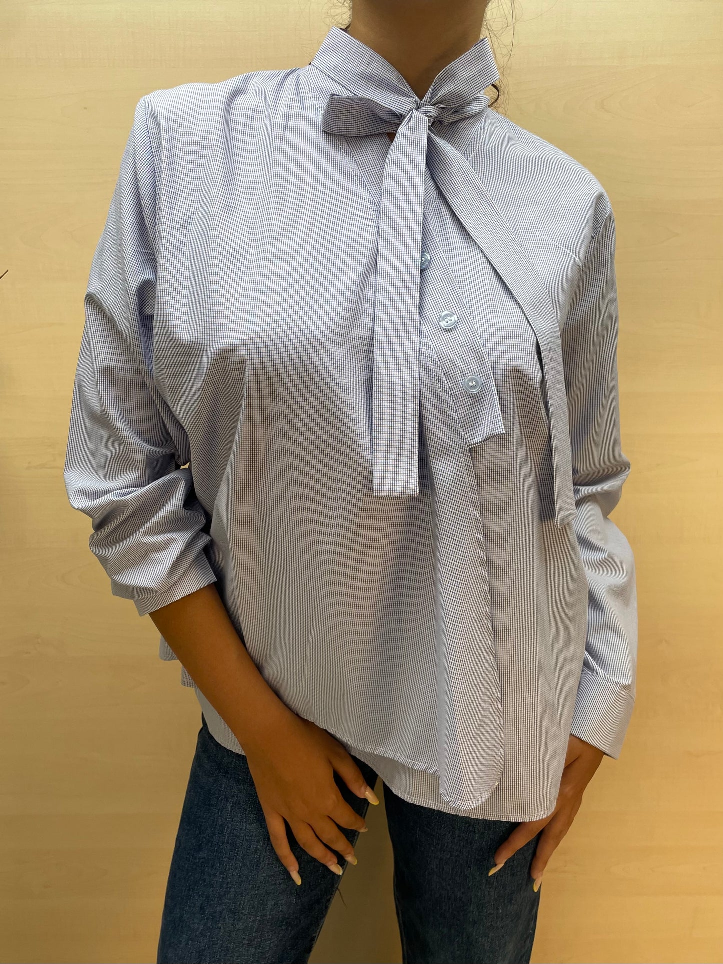 Camicia con abbottonatura asimmetrica - in cotone