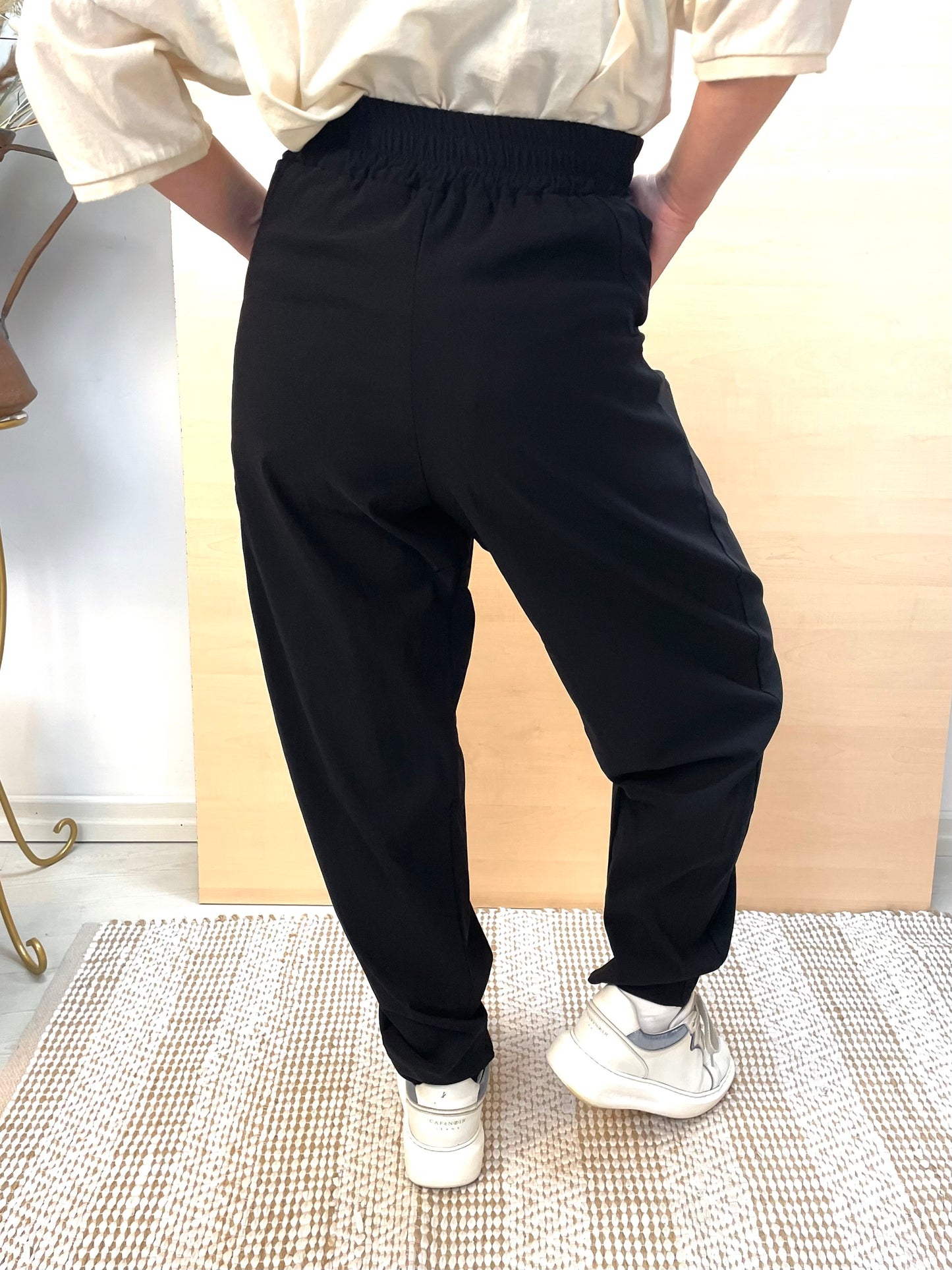 Pantalone balloon nero - In bengalina