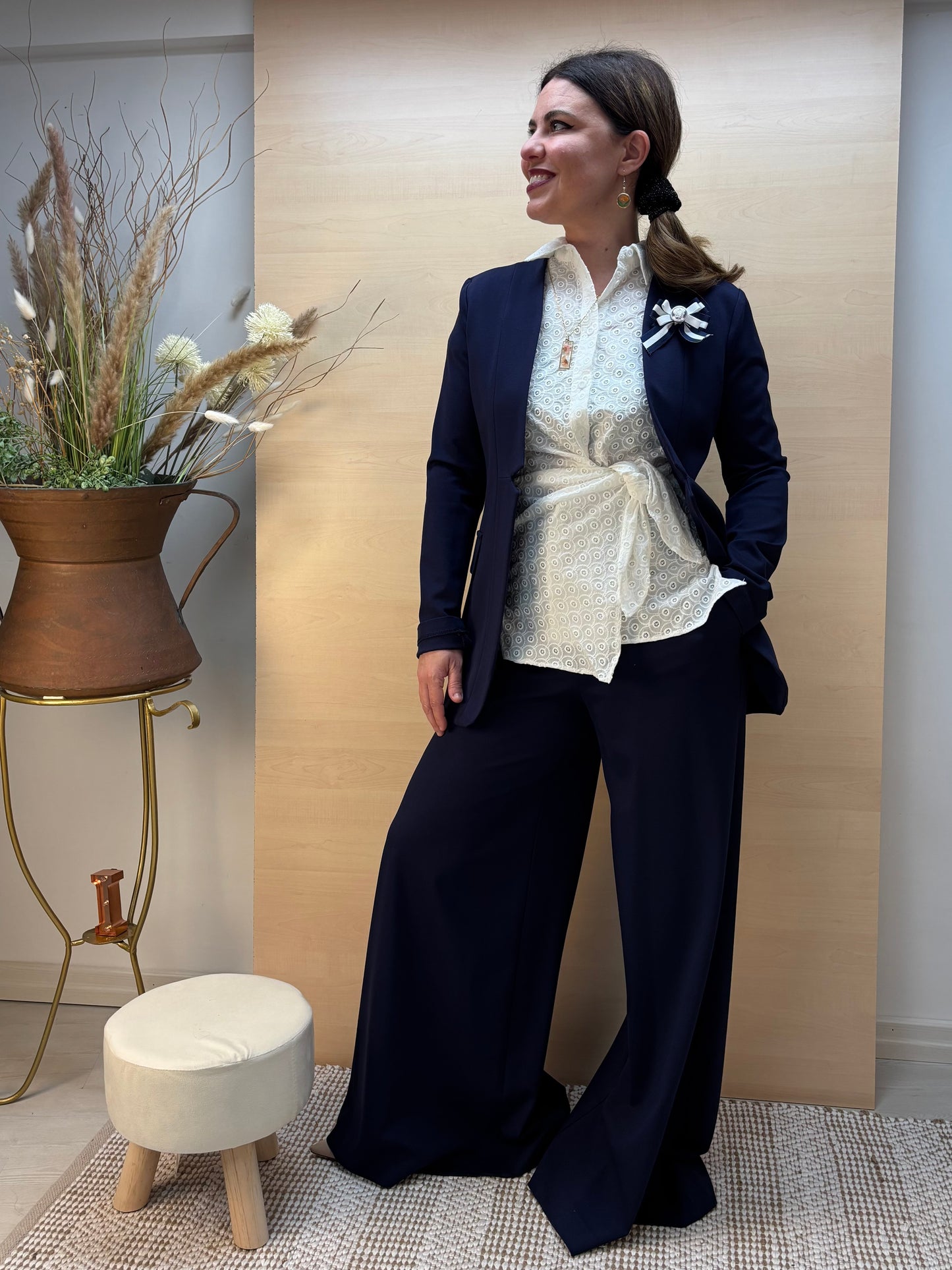 Camicia Esperanza in pizzo Sangallo - in cotone