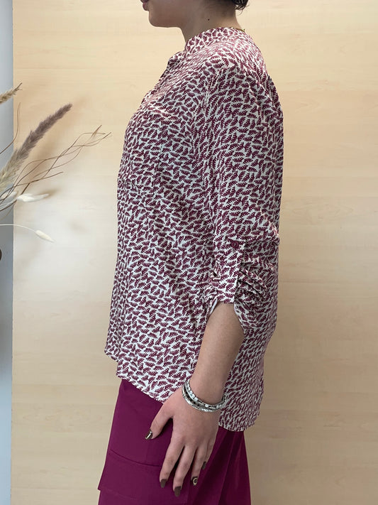 Blusa foglie amarena - in viscosa