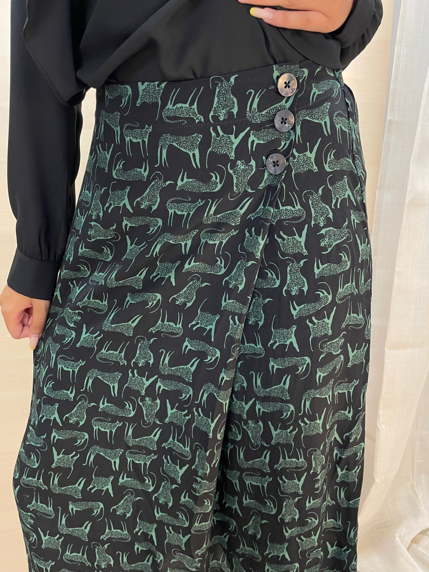 Gonna con stampa animalier felina - in viscosa