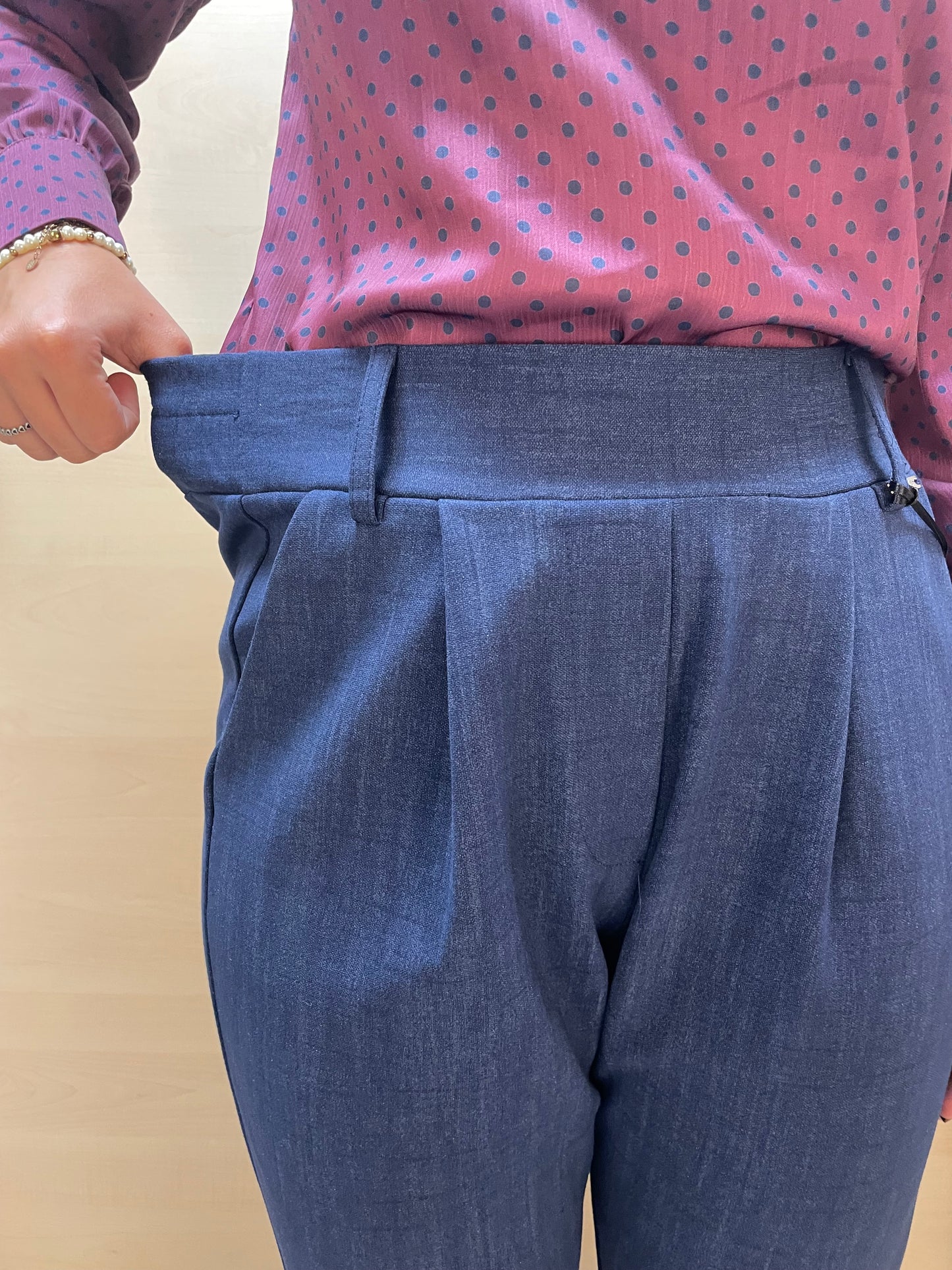 Pantalone a gamba dritta effetto denim - in viscosa