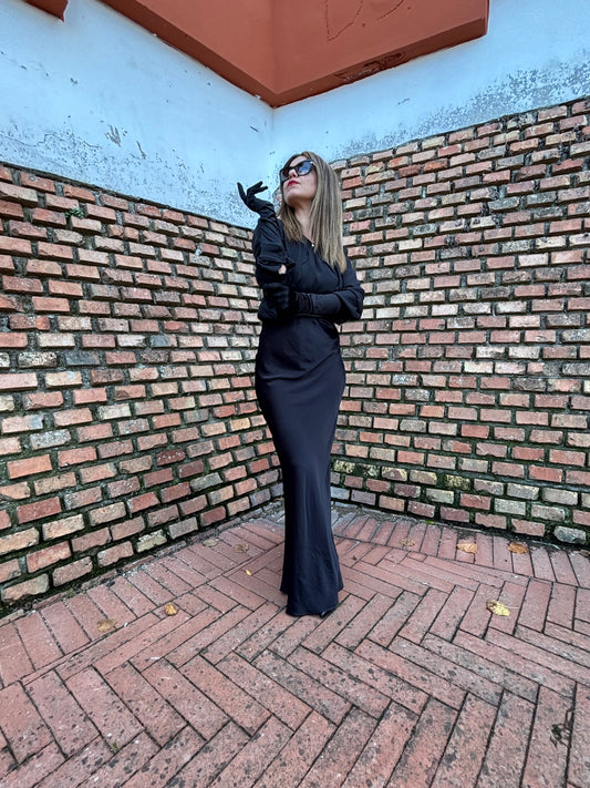 Gonna Midi sirena cangiante - Nero