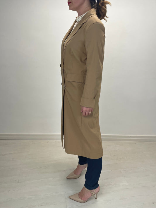 Trench lungo leggero - in bengalina camel