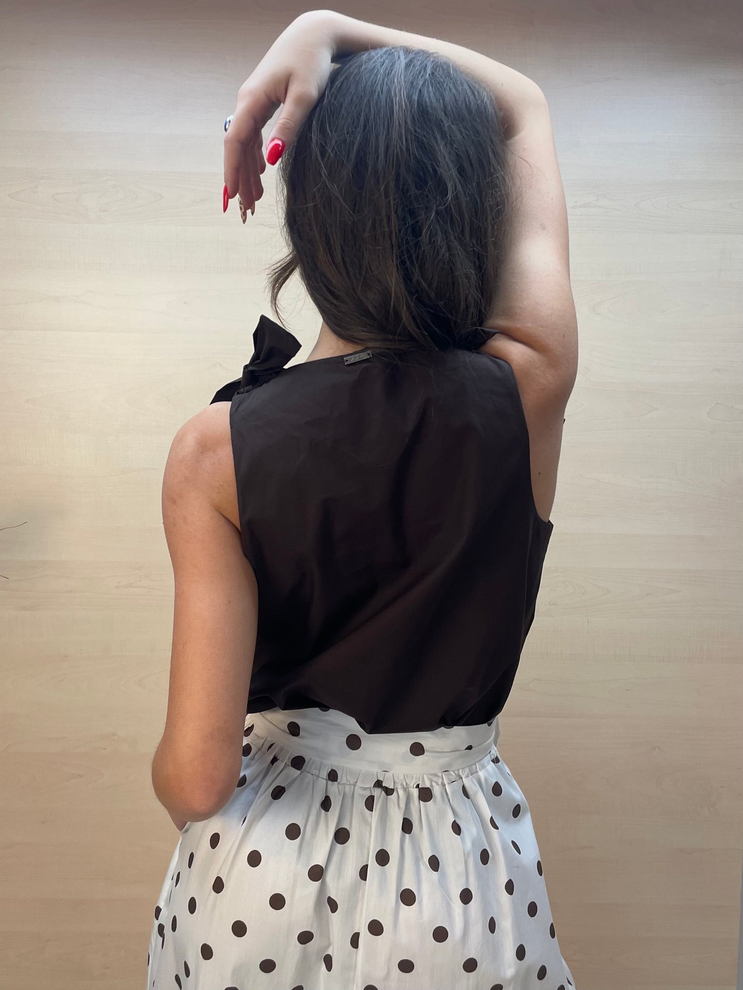 Camicia moka con fiocchi - in cotone
