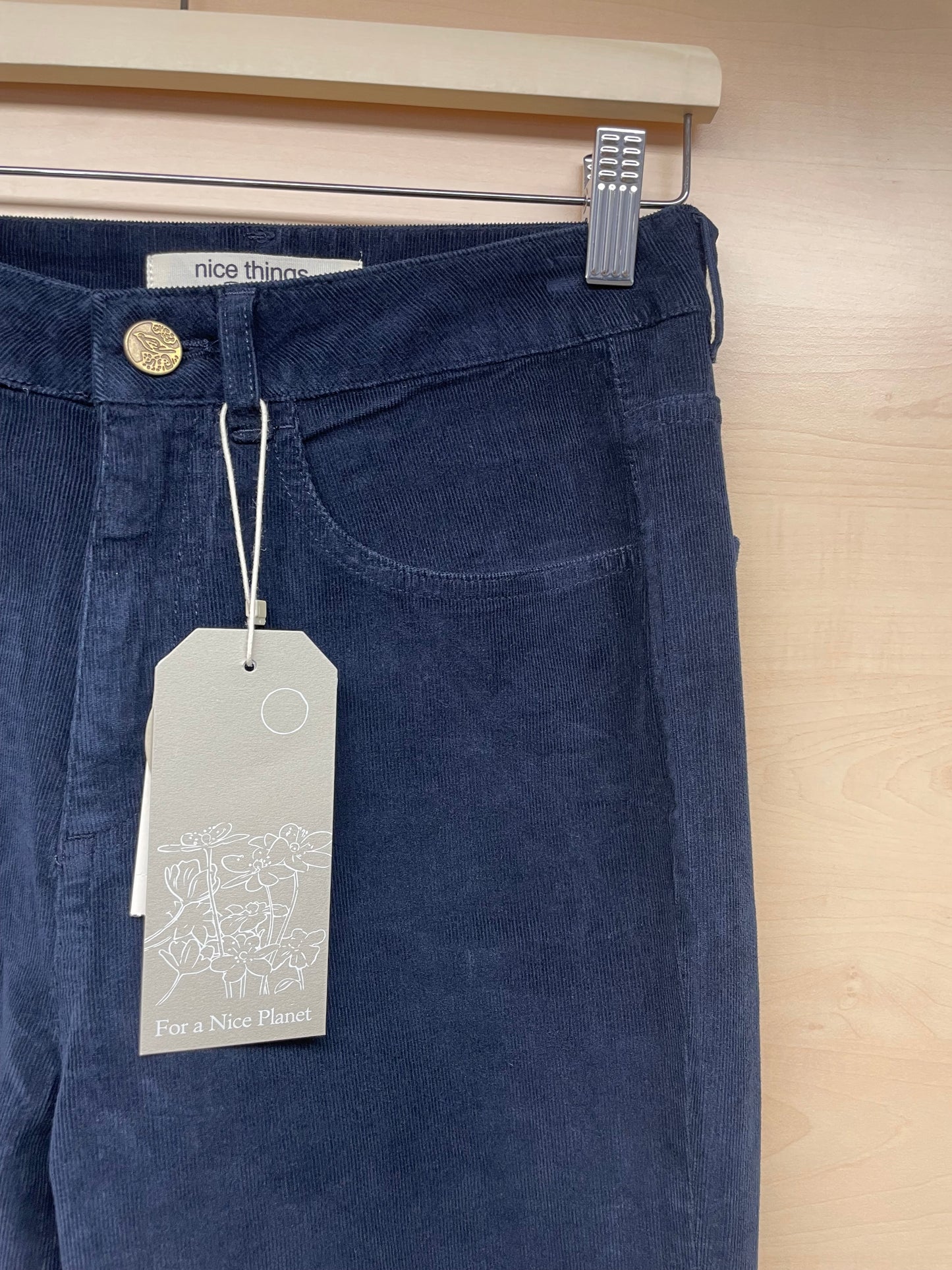 Pantaloni in Velluto a coste sottili - Blu navy