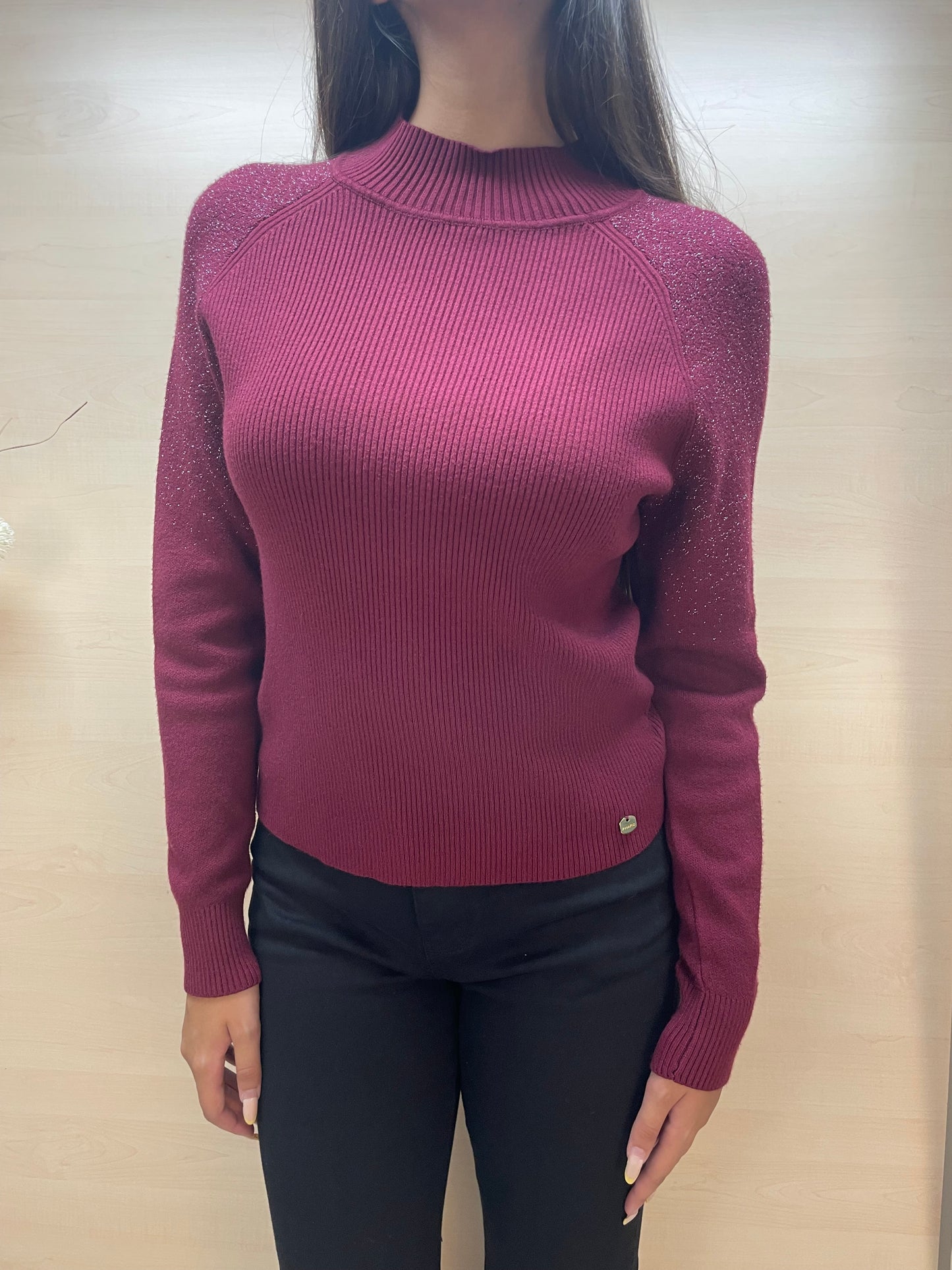 Maglia con lurex col. Amarone - in viscosa