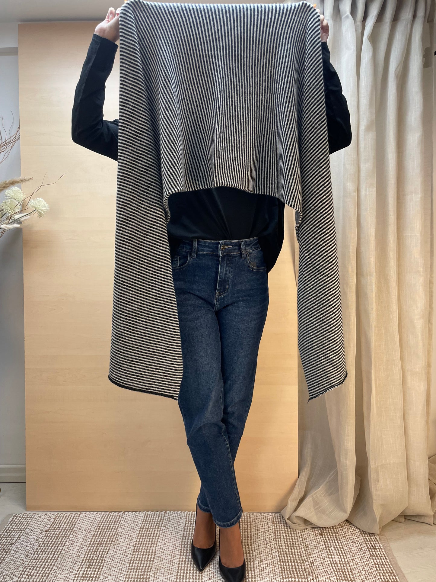 Sciarpa a righe - in misto cashmere