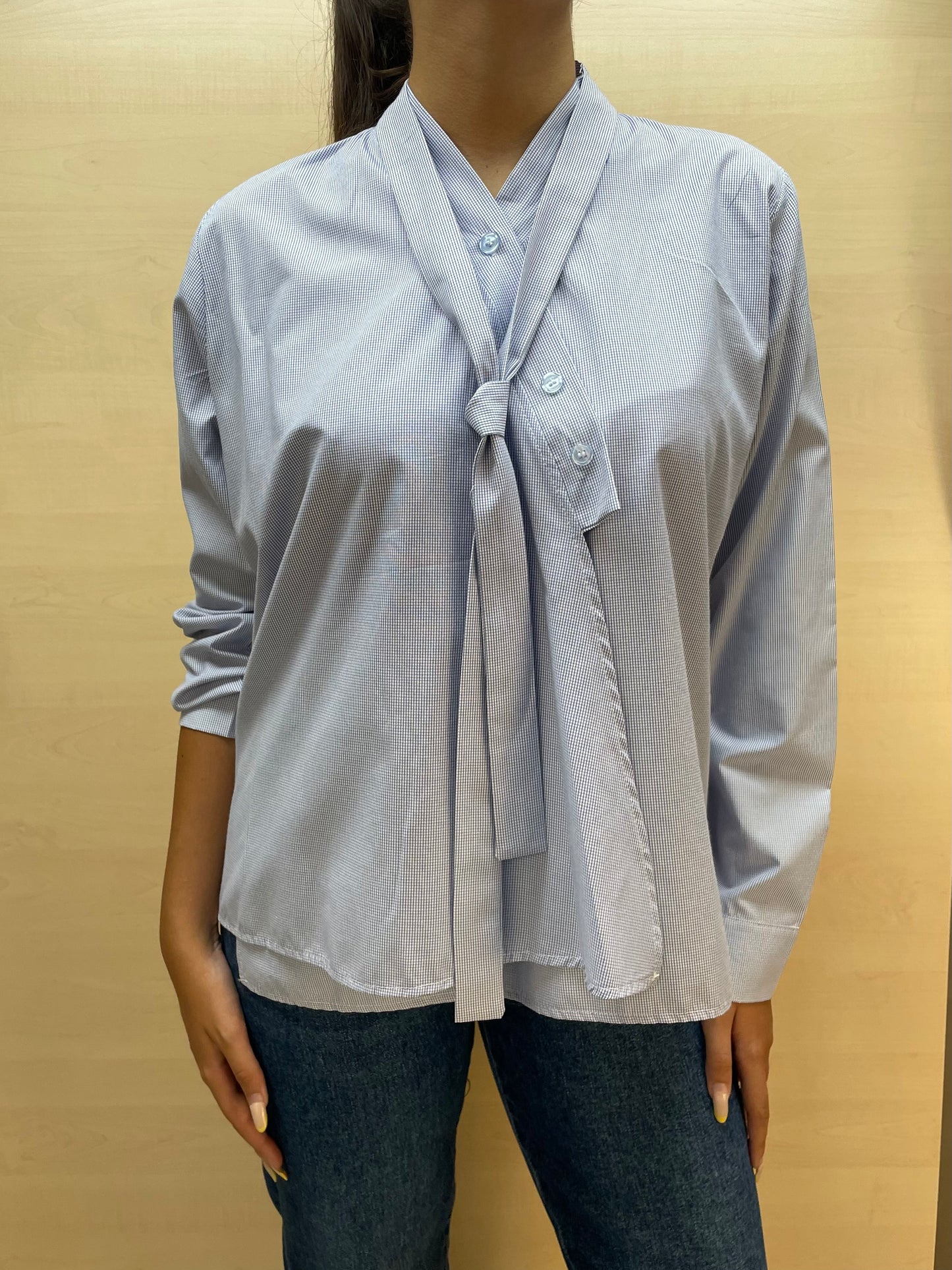 Camicia con abbottonatura asimmetrica - in cotone