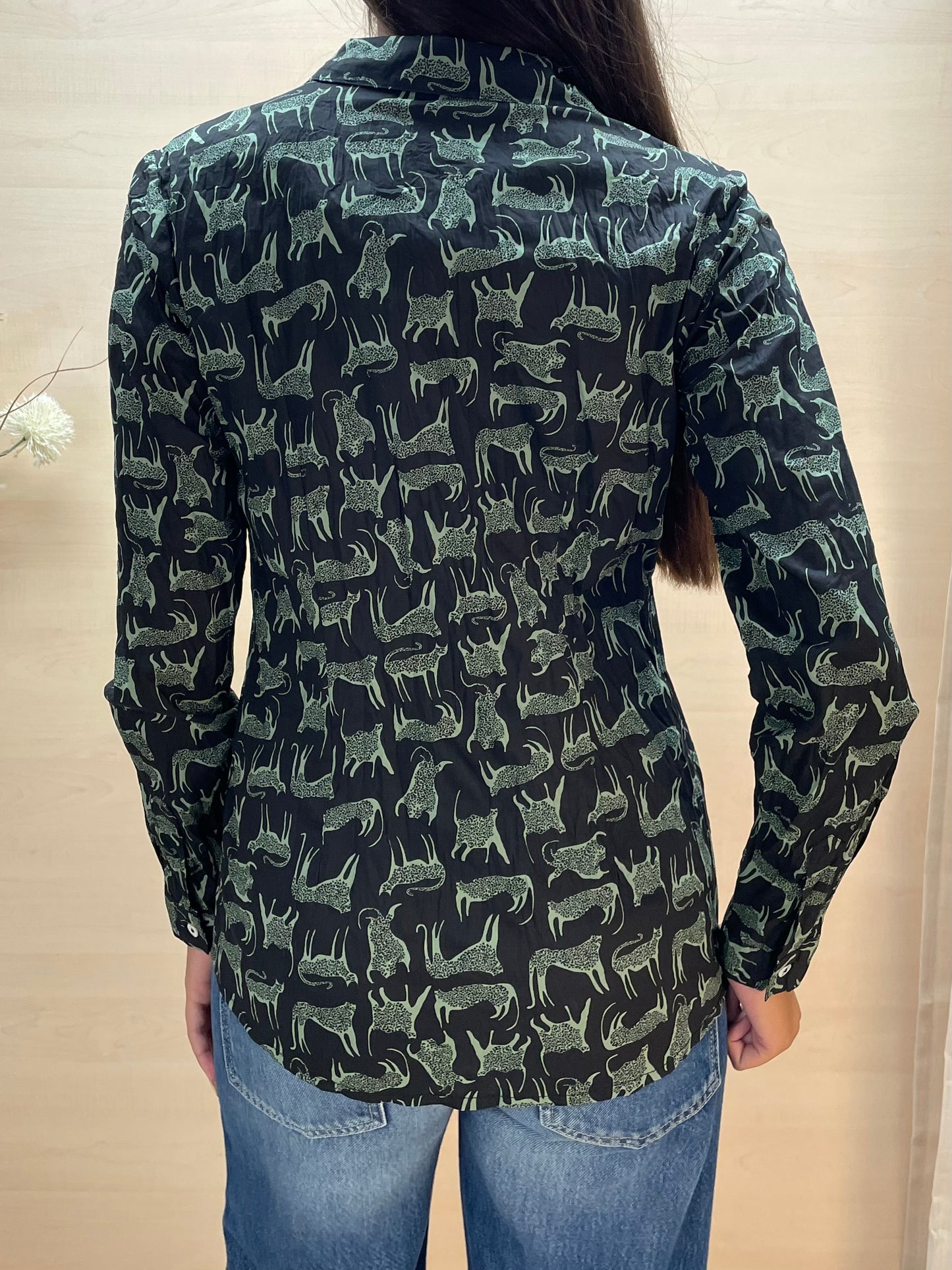 Camicia con stampa animalier felina - in cotone bio