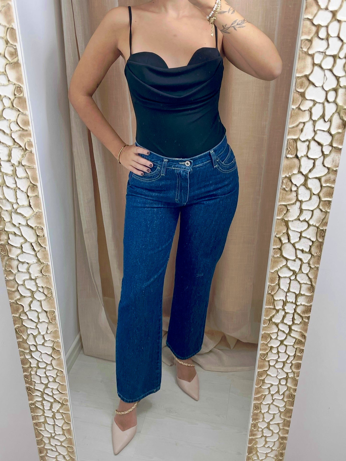 Body scollo a cuore - nero