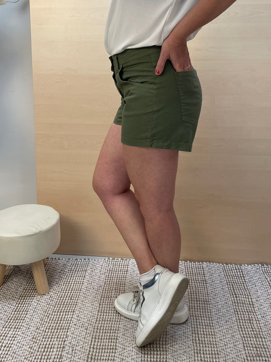 Shorts Asia verde militare - in cotone