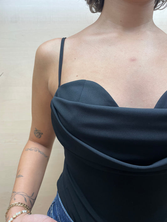 Body scollo a cuore - nero