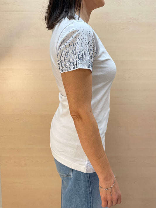 T-shirt con strass - in cotone