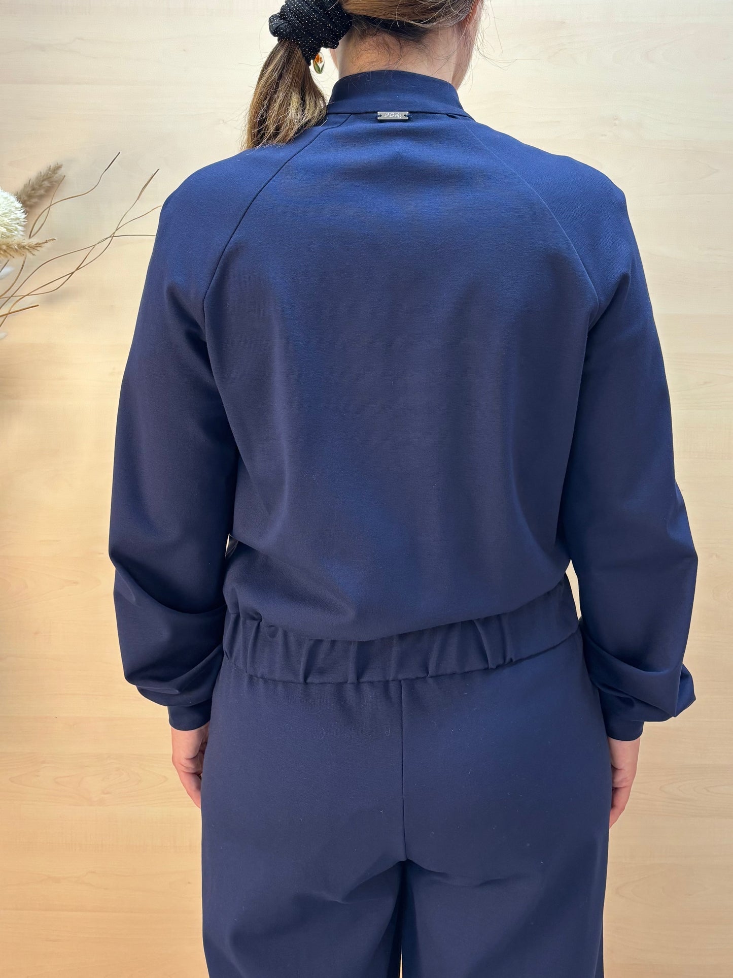 Felpa blu con zip - in viscosa