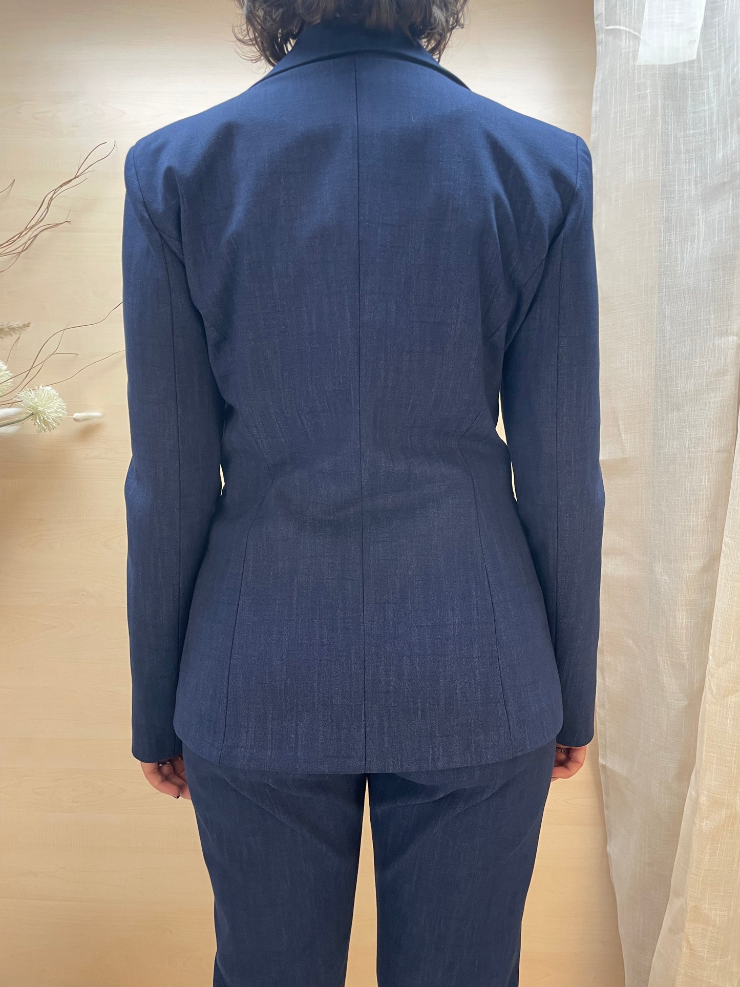 Giacca blu effetto denim