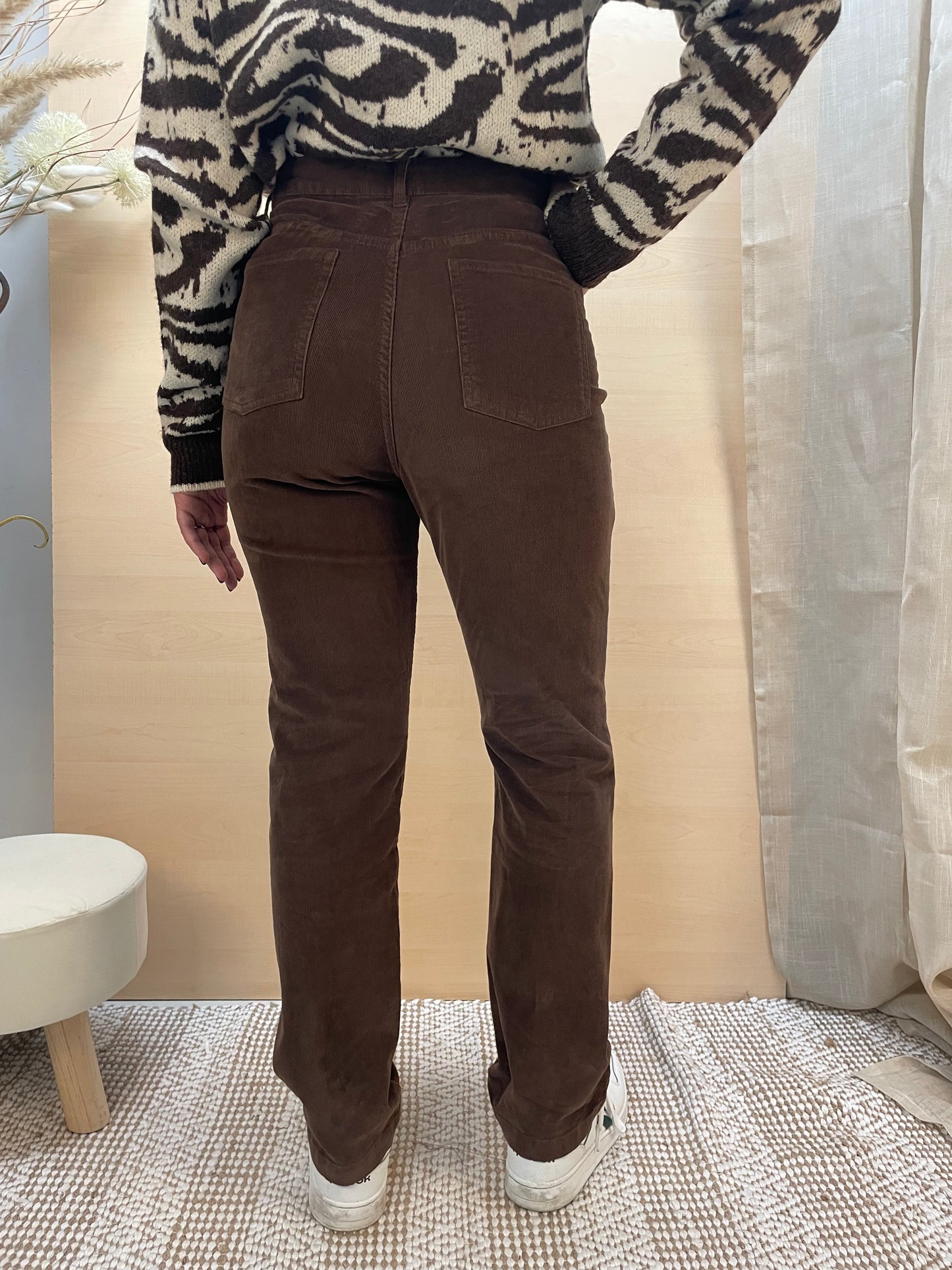 Pantaloni in Velluto a coste sottili - marrone