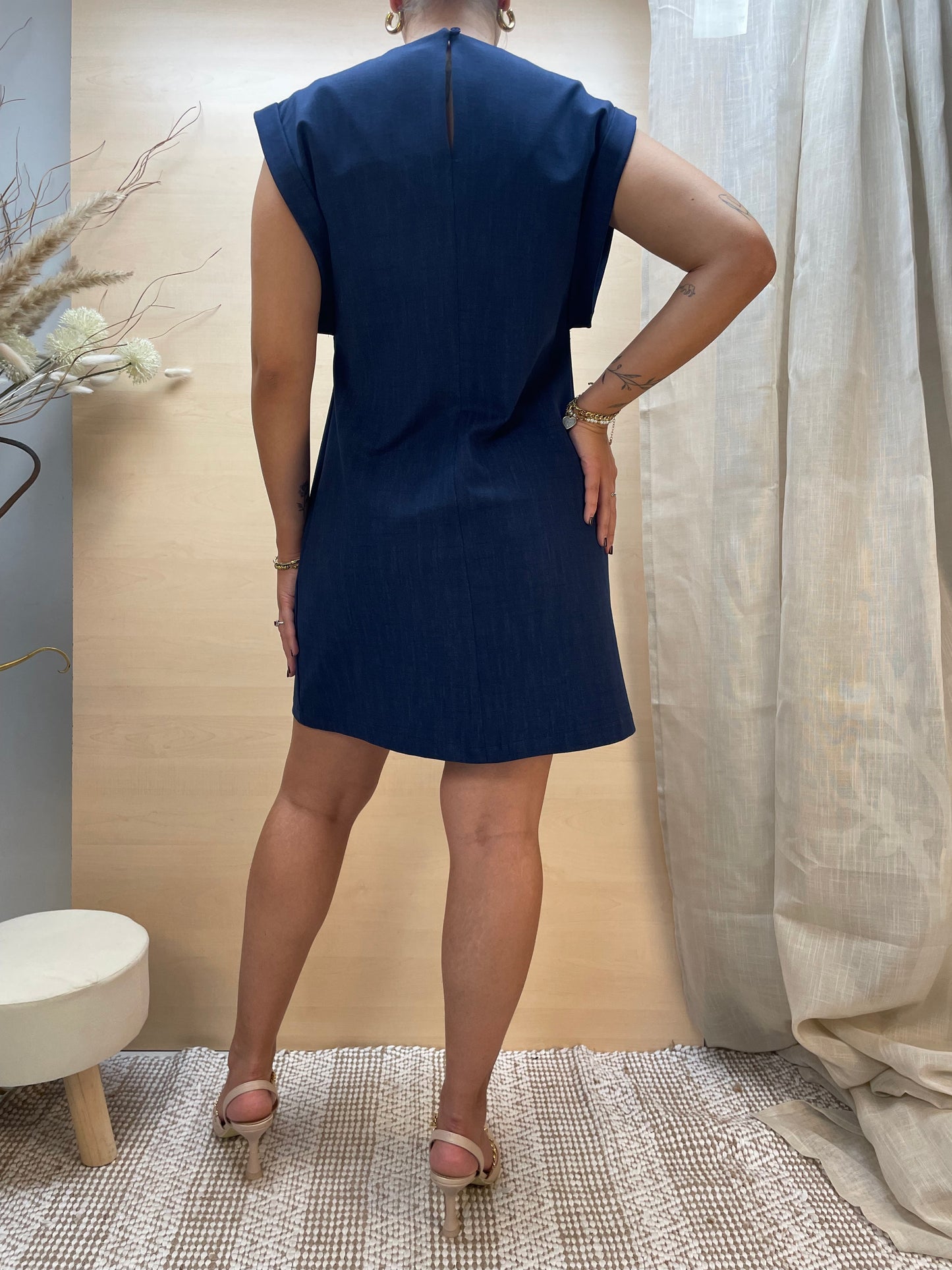 Abito effetto denim - con spilla removibile