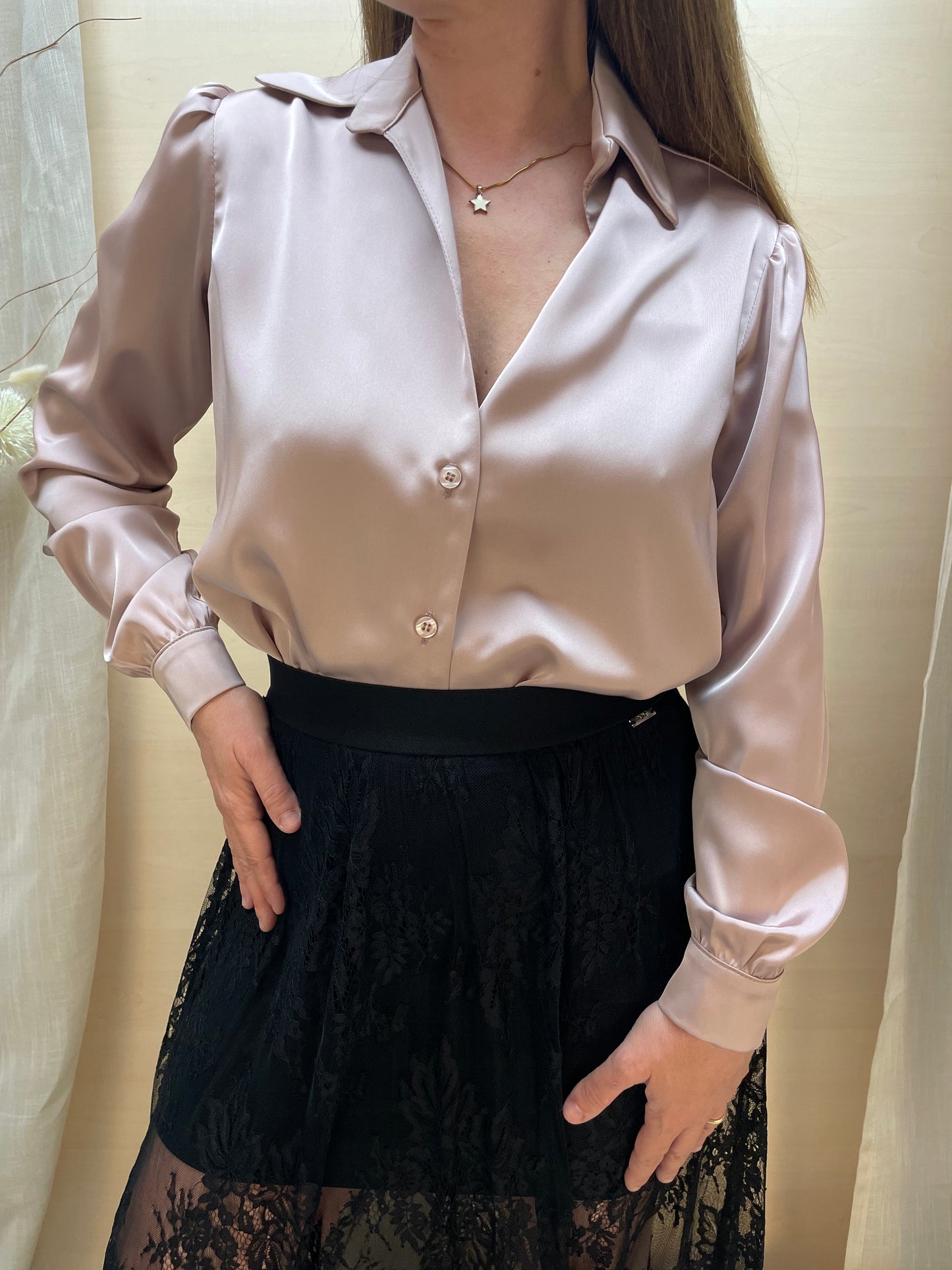 Camicia fluida rosa