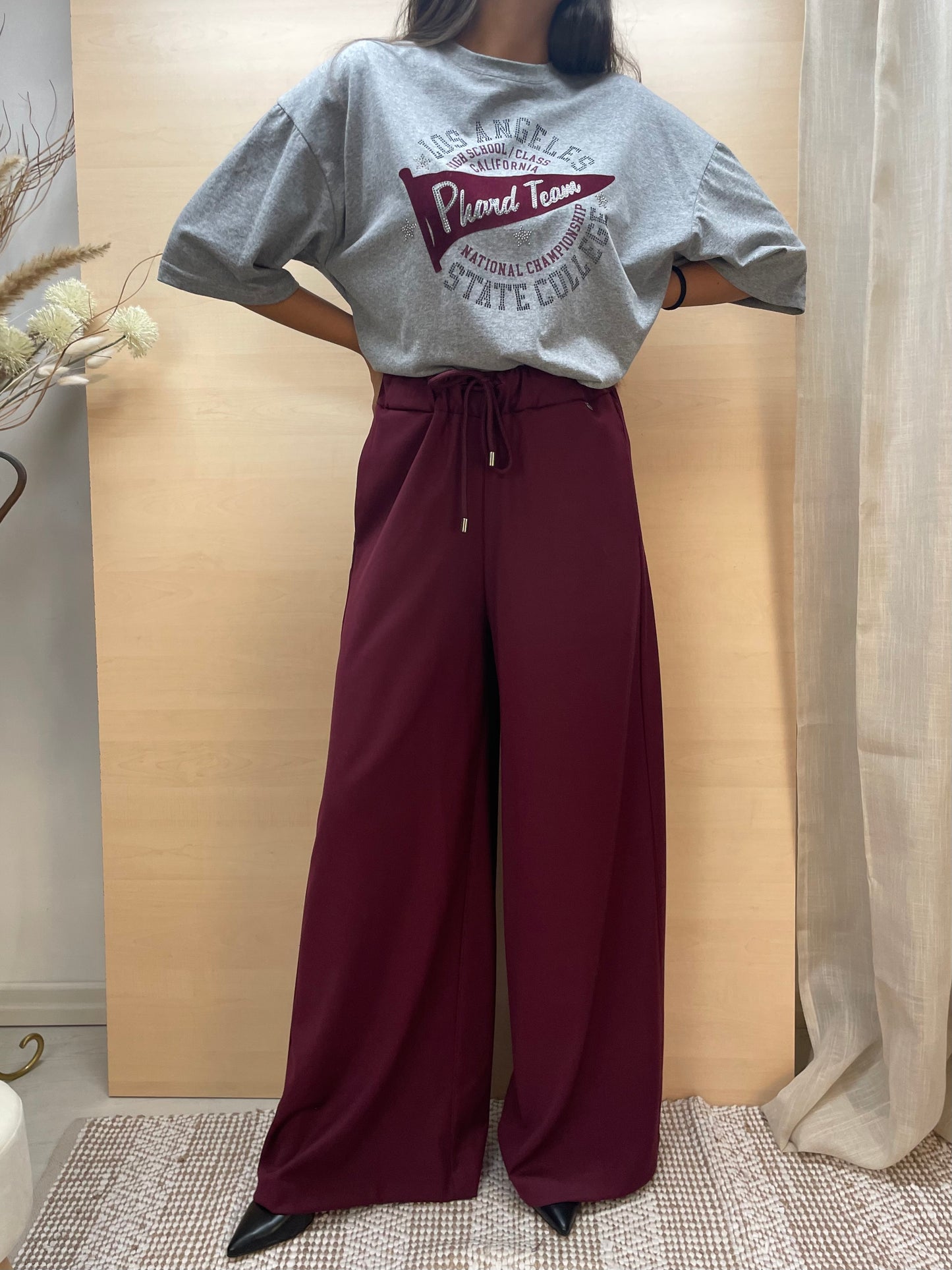 Pantalone a colonna - col. Amarone