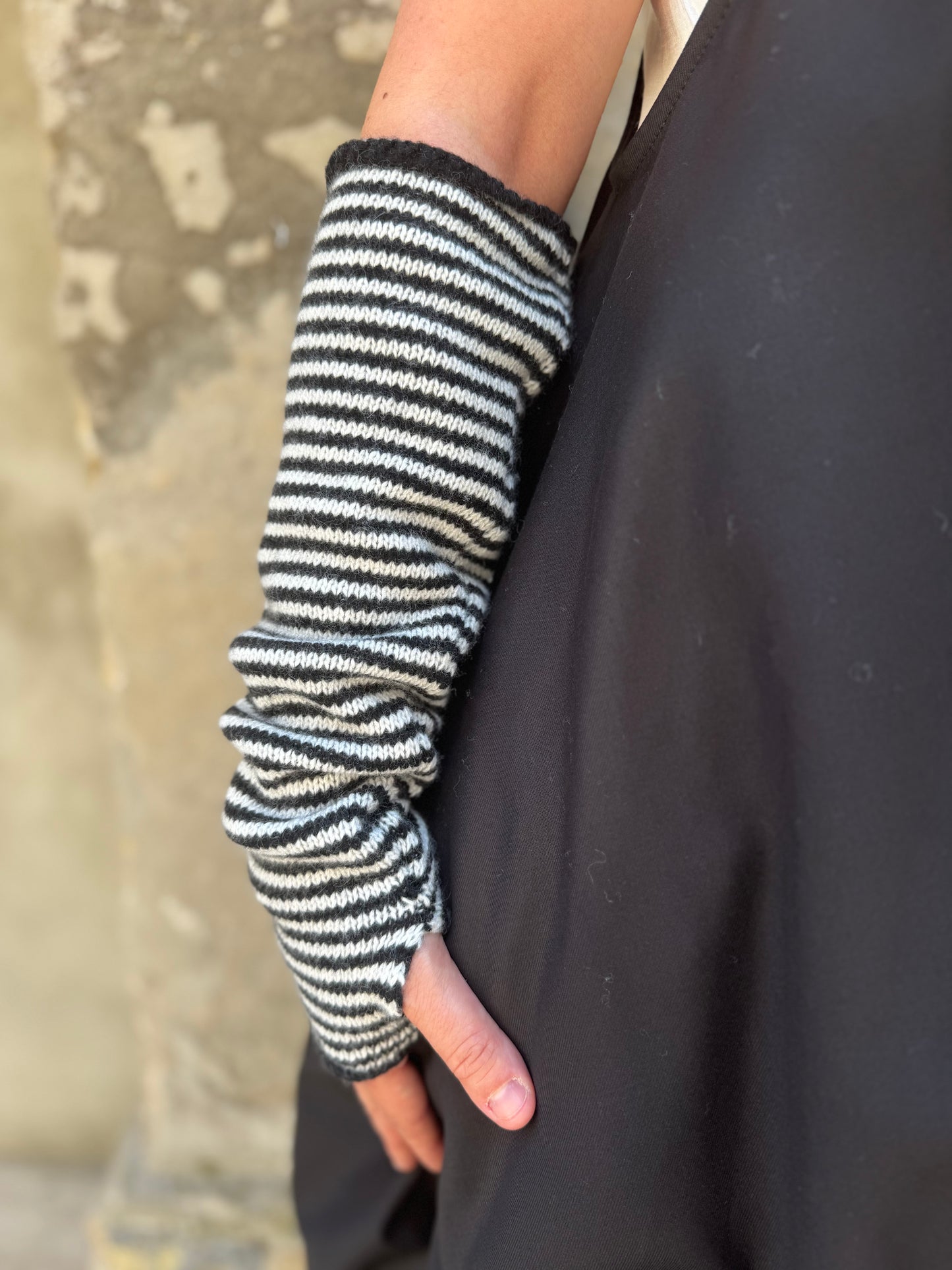 Manicotti a righe - in misto cashmere