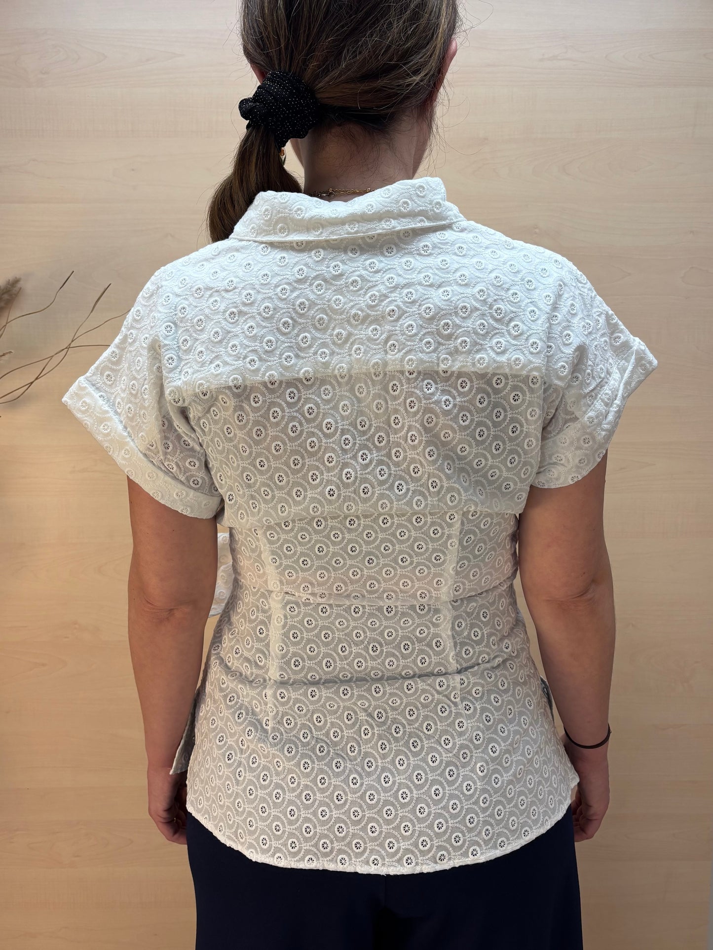 Camicia Esperanza in pizzo Sangallo - in cotone
