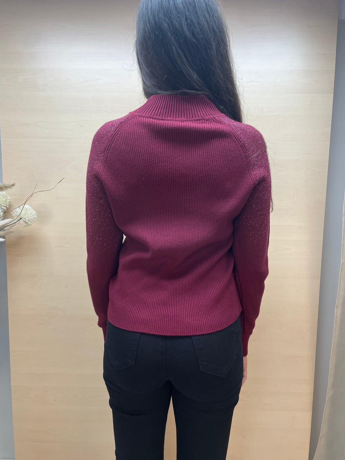 Maglia con lurex col. Amarone - in viscosa