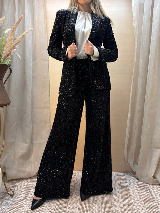 Tailleur completo in paillettes - nero