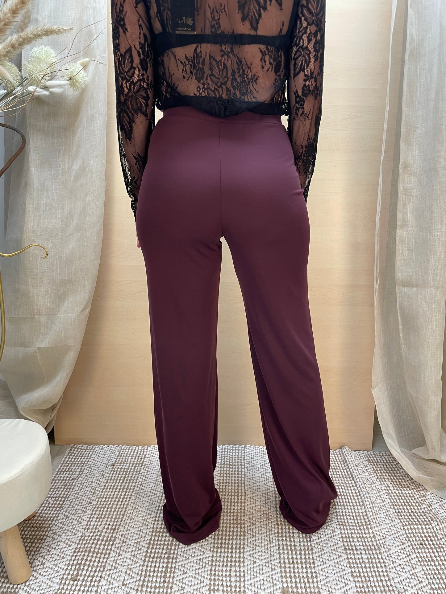Pantalone a colonna fluido - Burgundy