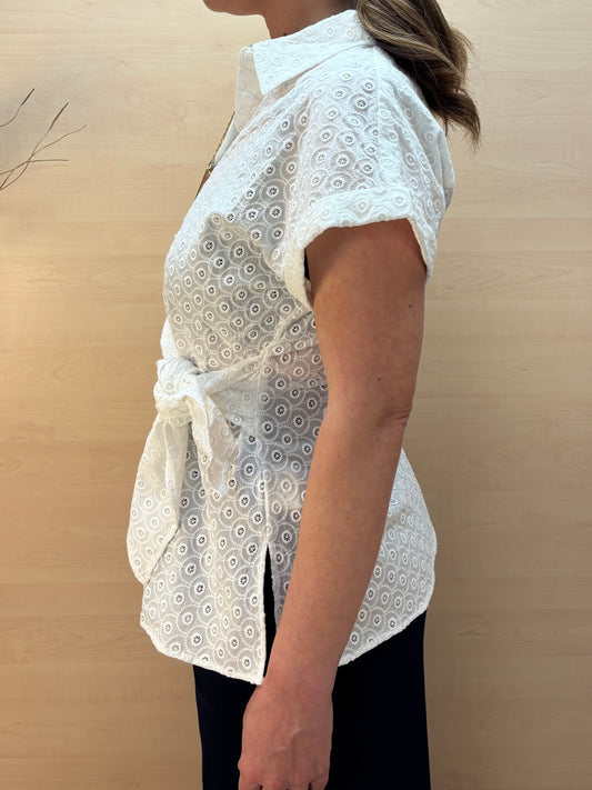 Camicia Esperanza in pizzo Sangallo - in cotone