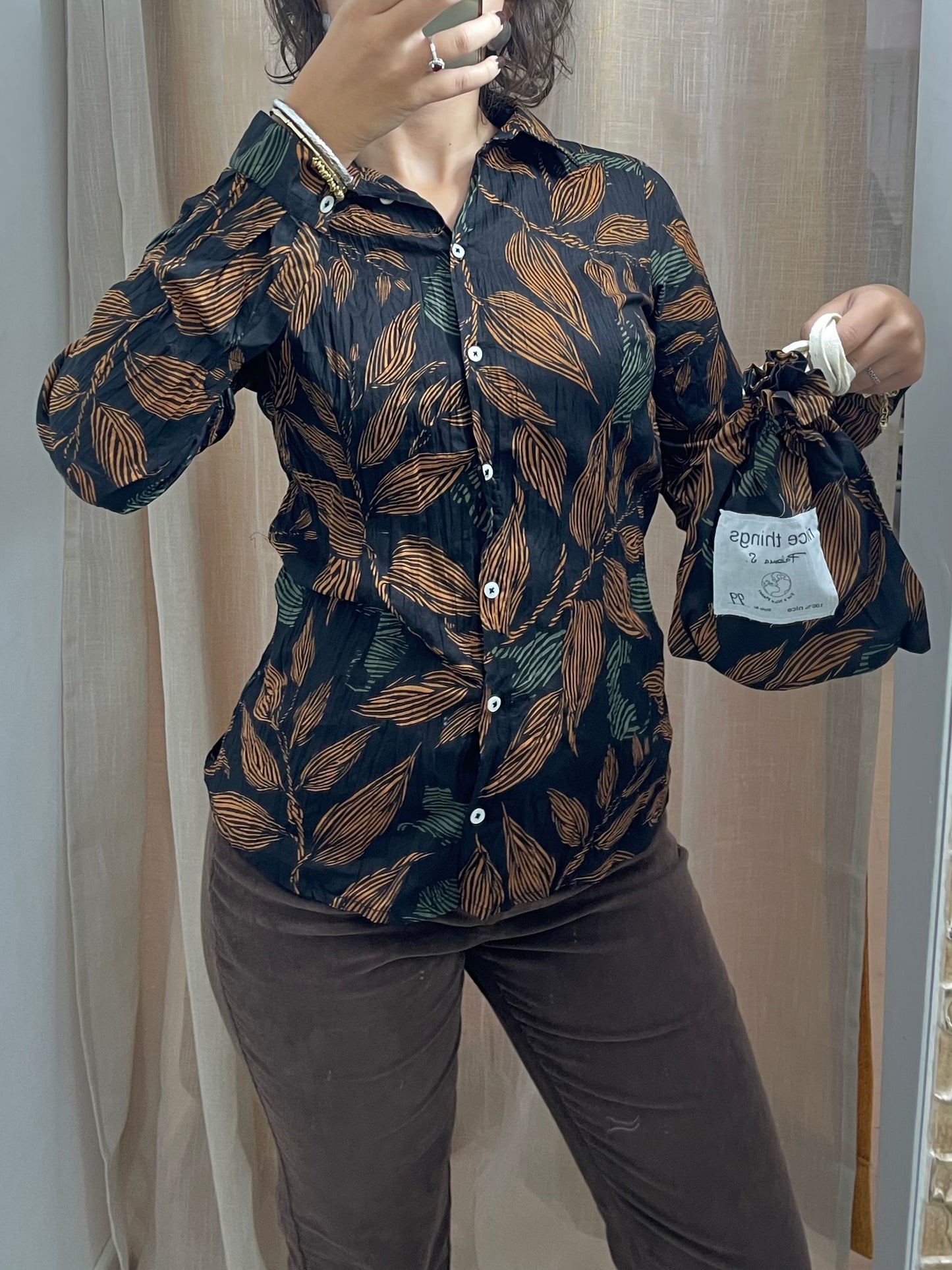 Camicia con stampa jungle - in cotone bio