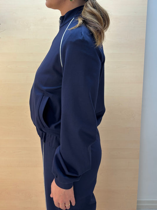 Felpa blu con zip - in viscosa