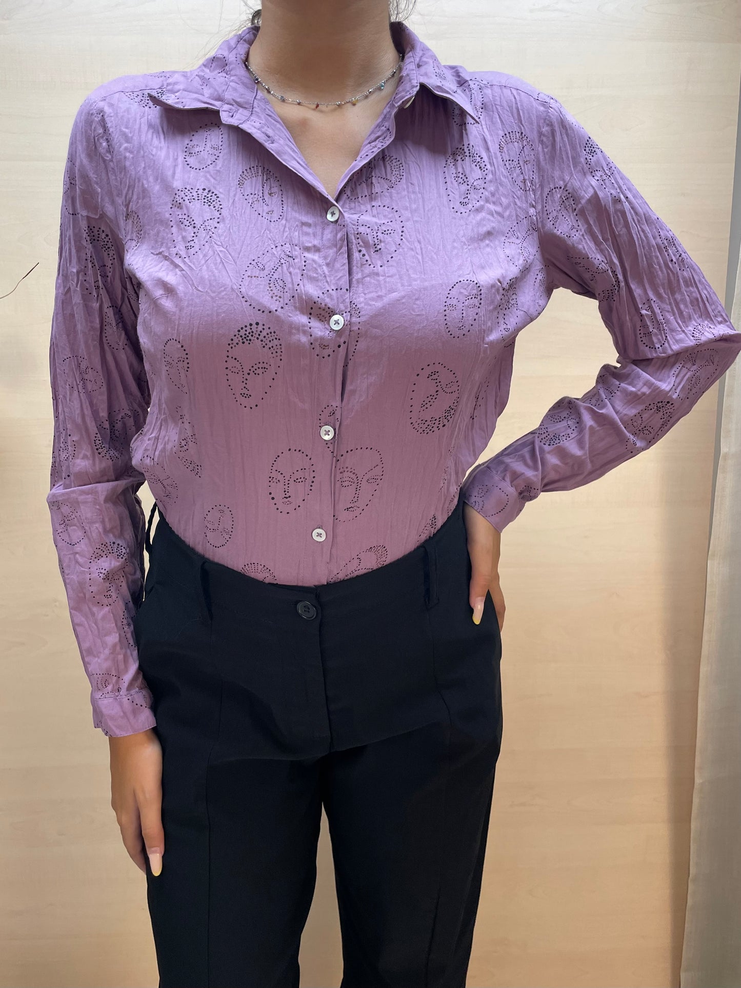 Camicia con stampa volti - in cotone bio