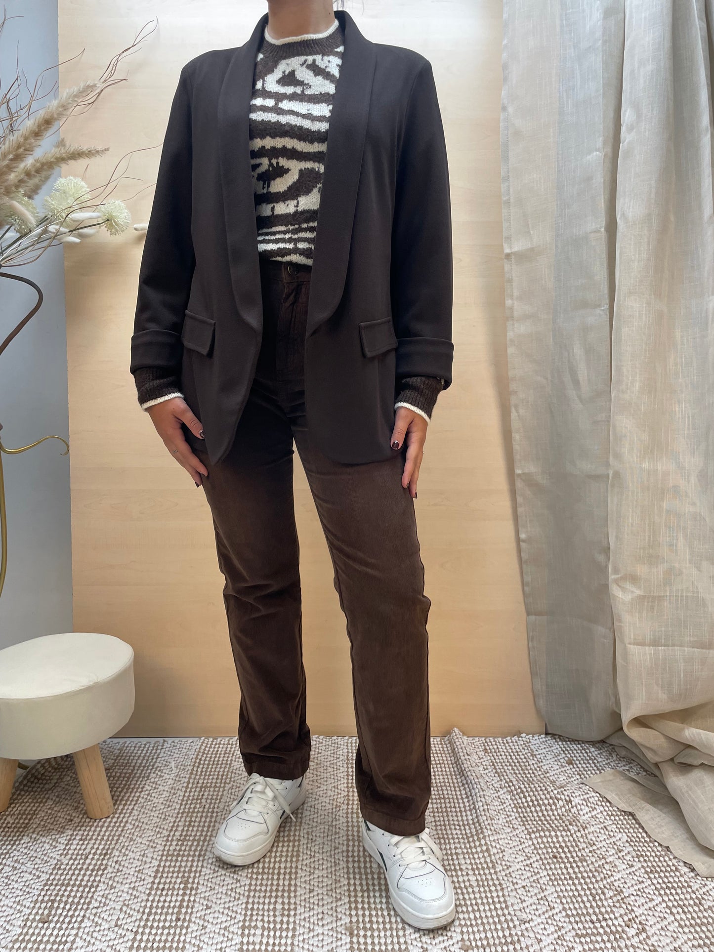 Pantaloni in Velluto a coste sottili - marrone