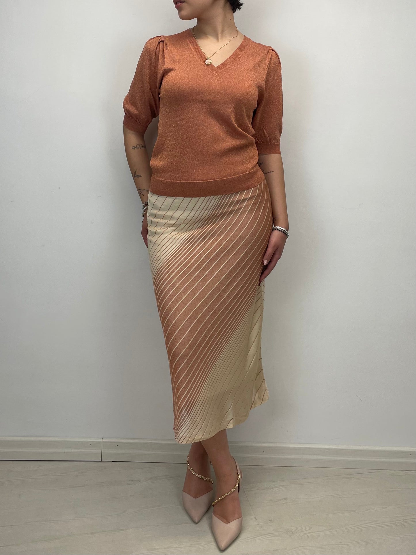Maglia Salmone - in lurex