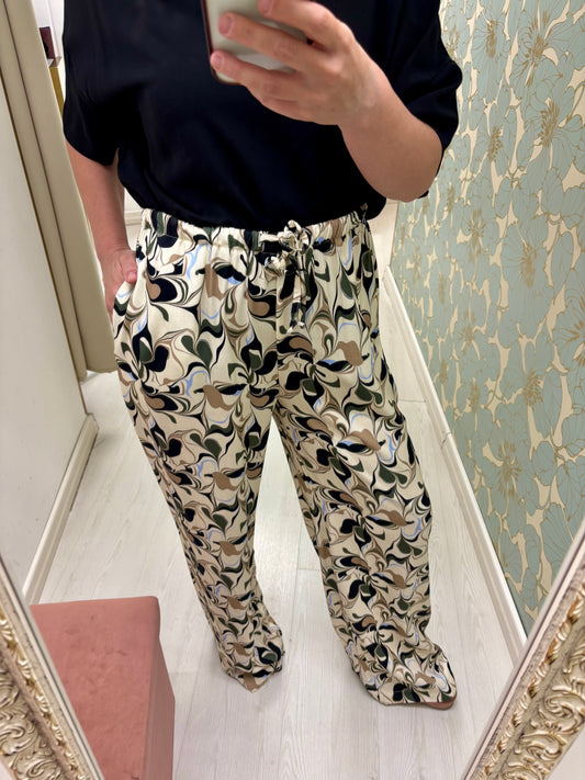 Pantalone stampa 70 - in twill di viscosa